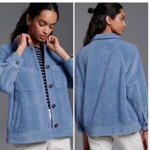 LIKE NEW Anthropologie GREYLIN Women's Baby Blue Shacket Size L